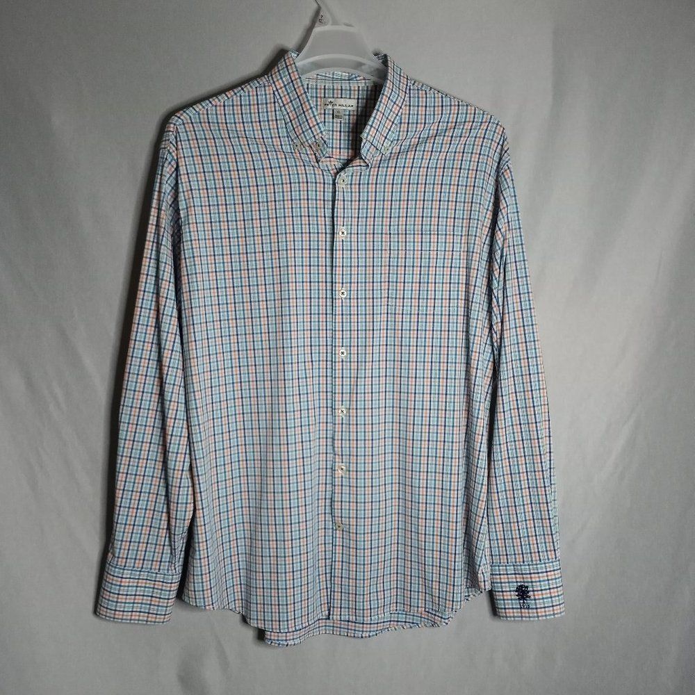 Peter Millar Crown Men's Multi-Color Plaid Button Down Long Sleeve Shirt Size XL